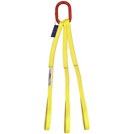 Hsi Three Leg Nylon Bridle Slng, One Ply, 1 in Web Width, 2ft L, Oblong Link to Eye, 9,000lb TO-EE2-801-02